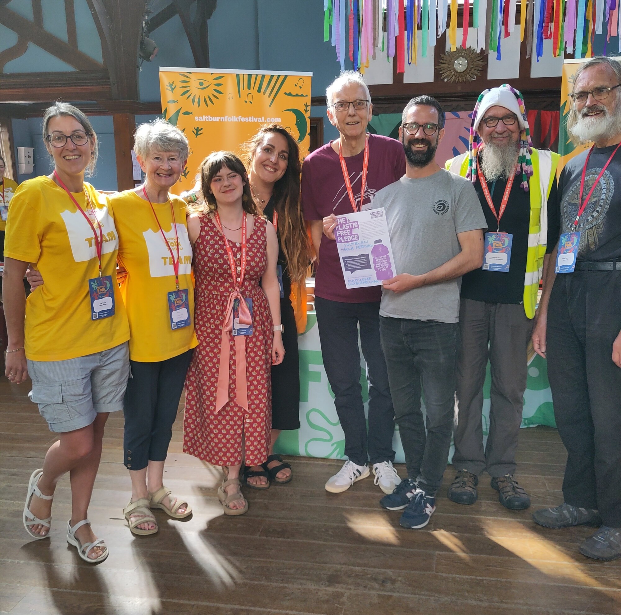 Group photo of Saltburn Folk Festival organisers